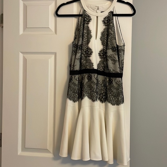 BCBG Dresses & Skirts - BCBG Black and White Lace Mini Dress